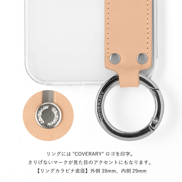 Étui transparent en cuir véritable cuir Tochigi avec poignée à main, étui arrière pour la série iPhone