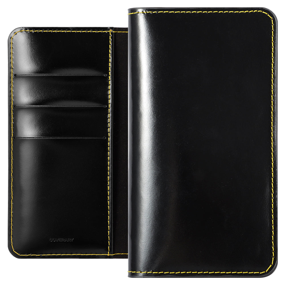 Genuine leather calf leather card storage notebook-style case AQUOS series