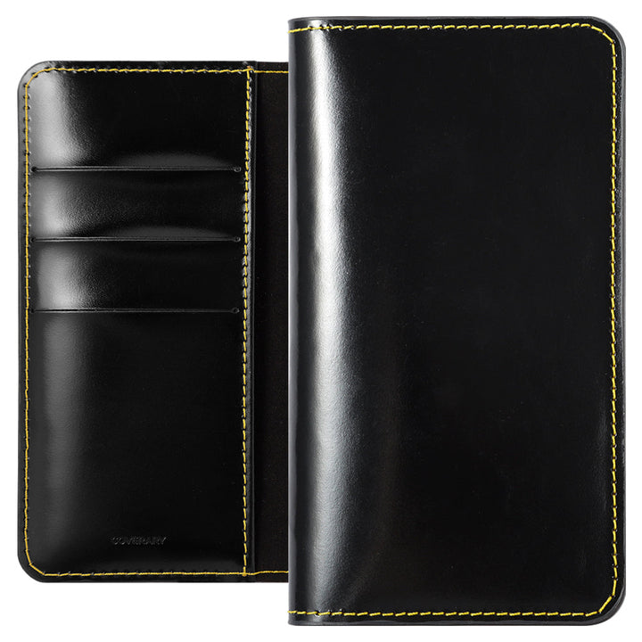 Genuine leather calf leather card storage notebook-style case AQUOS series