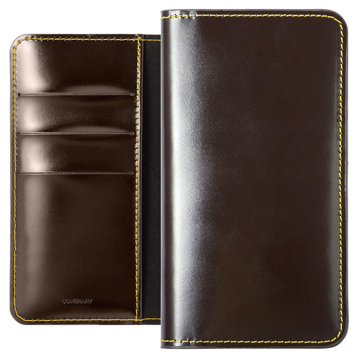 Genuine leather calf leather card storage notebook-style case AQUOS series