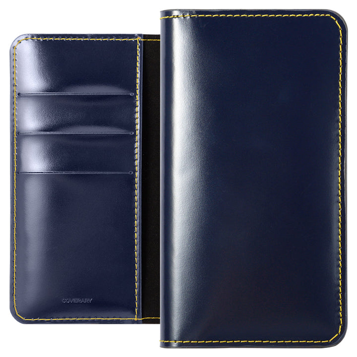 Genuine leather calf leather card storage notebook-style case AQUOS series