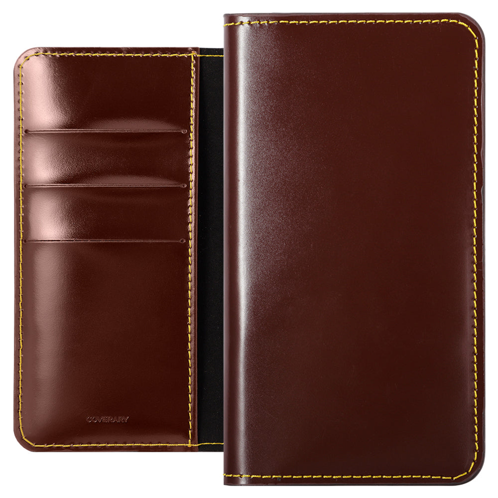 Genuine leather calf leather card storage notebook-style case AQUOS series