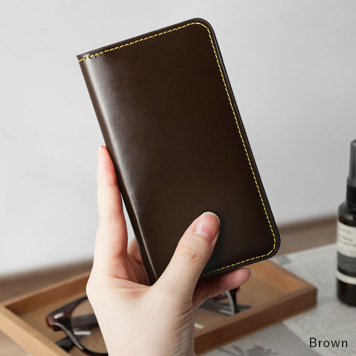 Genuine leather calf leather card storage notebook-style case AQUOS series