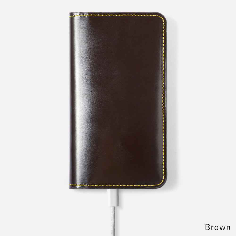Genuine leather calf leather card storage notebook-style case AQUOS series