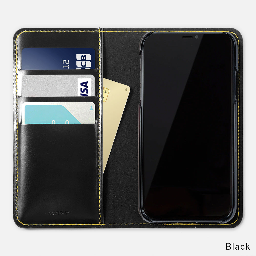 Genuine leather calf leather card storage notebook-style case AQUOS series