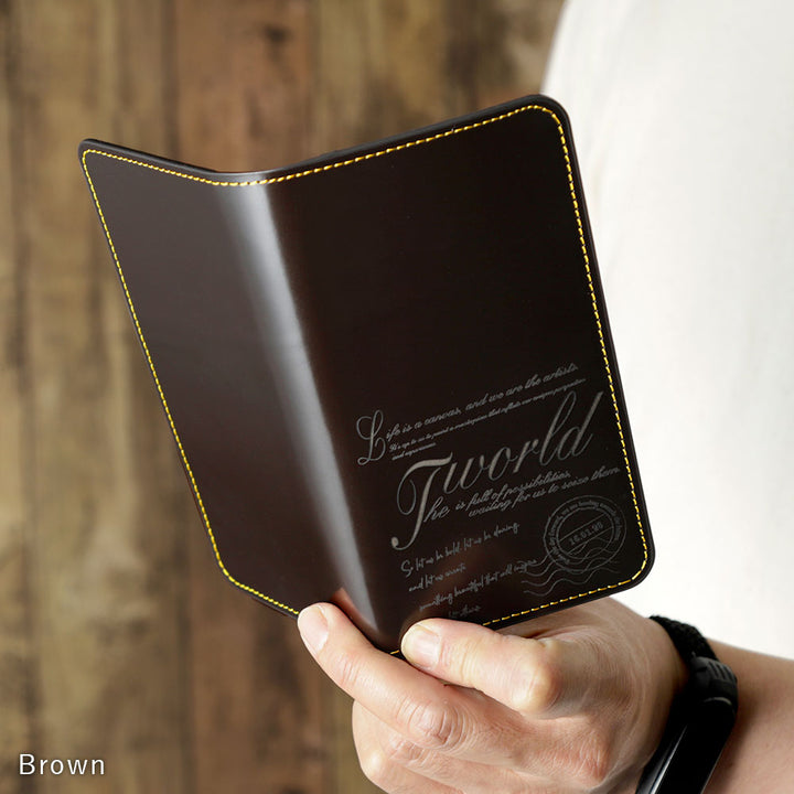 Genuine leather calf leather laser-processed line drawing card storage notebook-style case for iPhone series