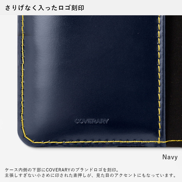 本革 カーフレザー レーザー加工 線画 カード収納付き 手帳型ケース Galaxyシリーズ