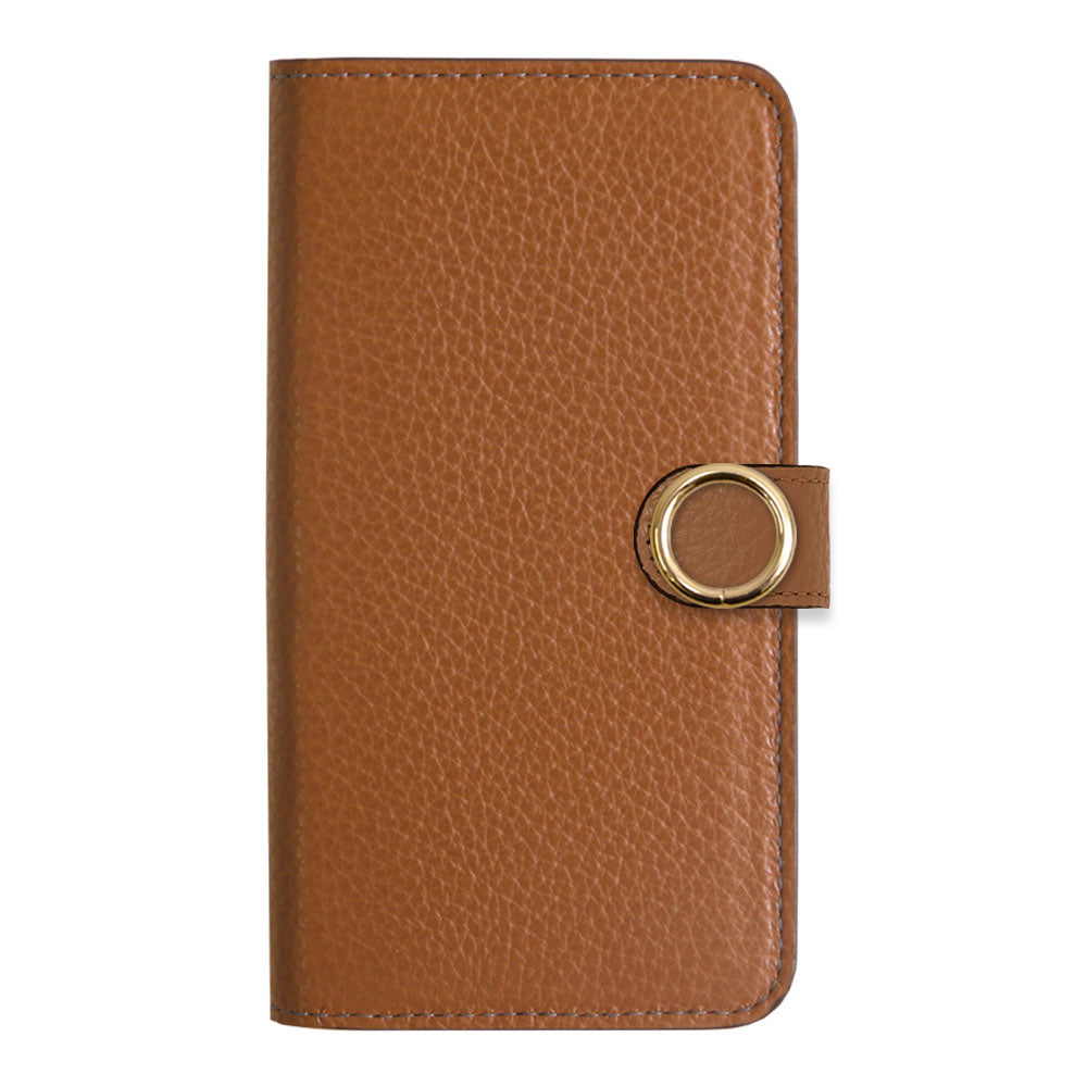 Cuir véritable 32 couleurs cuir italien grainé étui portefeuille avec anneau doré pour cartes (avec ceinture) série Xperia