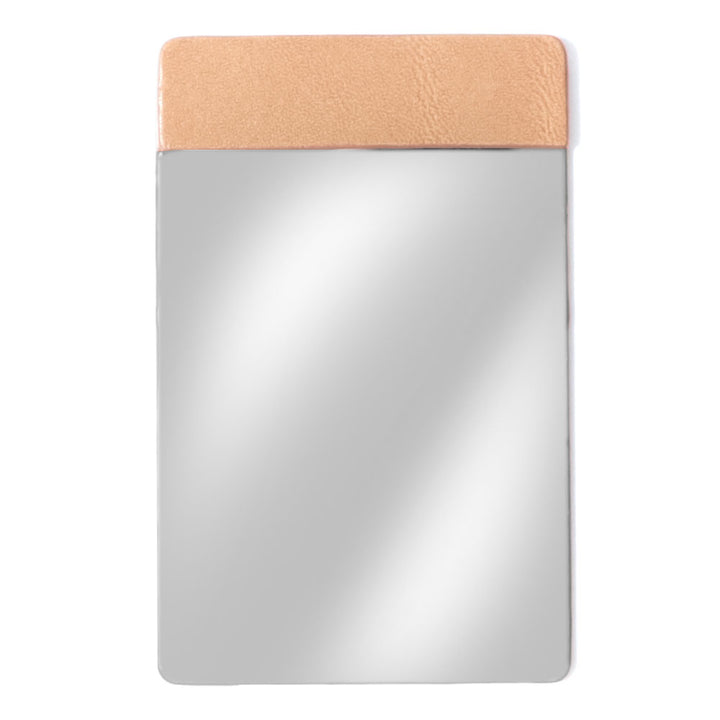 Accessory Genuine Leather Tochigi Leather Stainless Steel Card-Type Mirror
