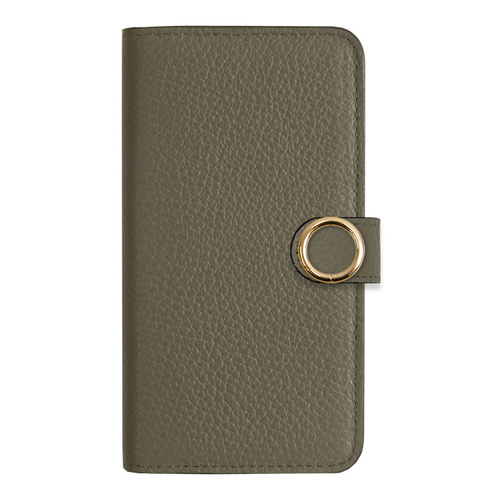 Cuir véritable 32 couleurs cuir italien grainé étui portefeuille avec anneau doré pour cartes (avec ceinture) série Xperia