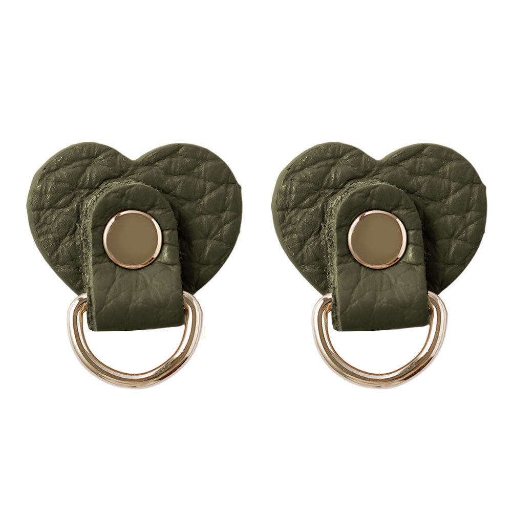 Accessoires cuir véritable 32 couleurs cuir italien grainé lot de 2 porte-charms