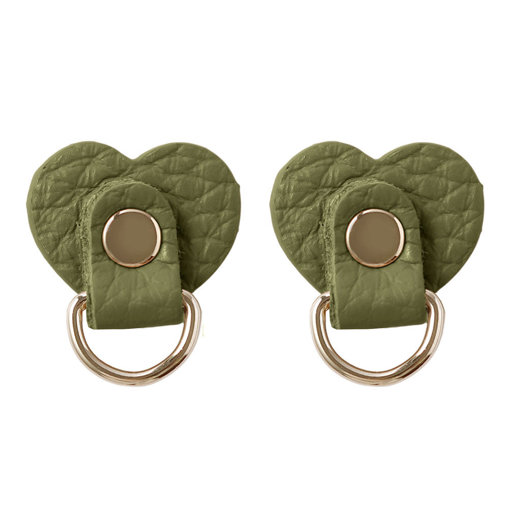 Accessoires cuir véritable 32 couleurs cuir italien grainé lot de 2 porte-charms