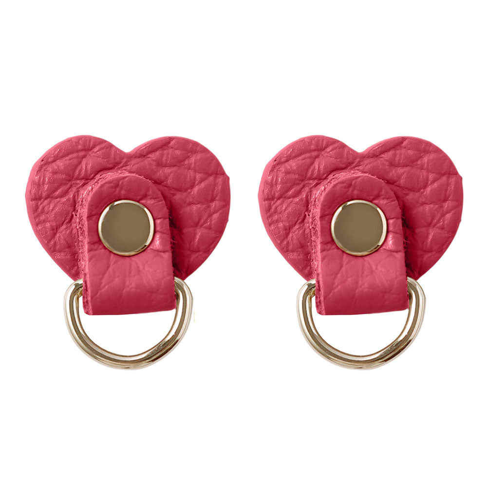 Accessoires cuir véritable 32 couleurs cuir italien grainé lot de 2 porte-charms