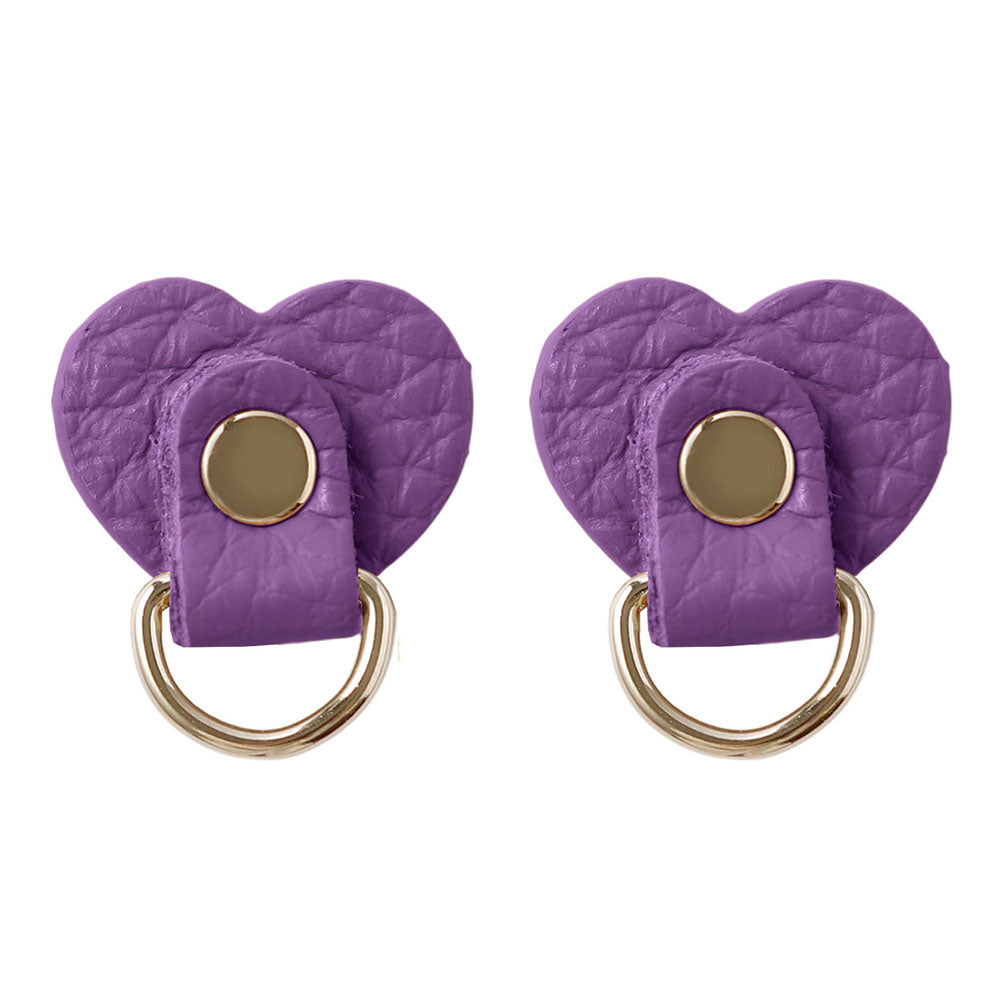 Accessoires cuir véritable 32 couleurs cuir italien grainé lot de 2 porte-charms