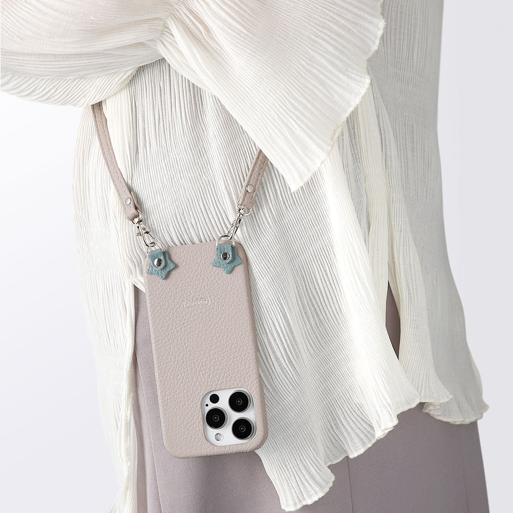 Accessoires cuir véritable 32 couleurs cuir italien grainé lot de 2 porte-charms