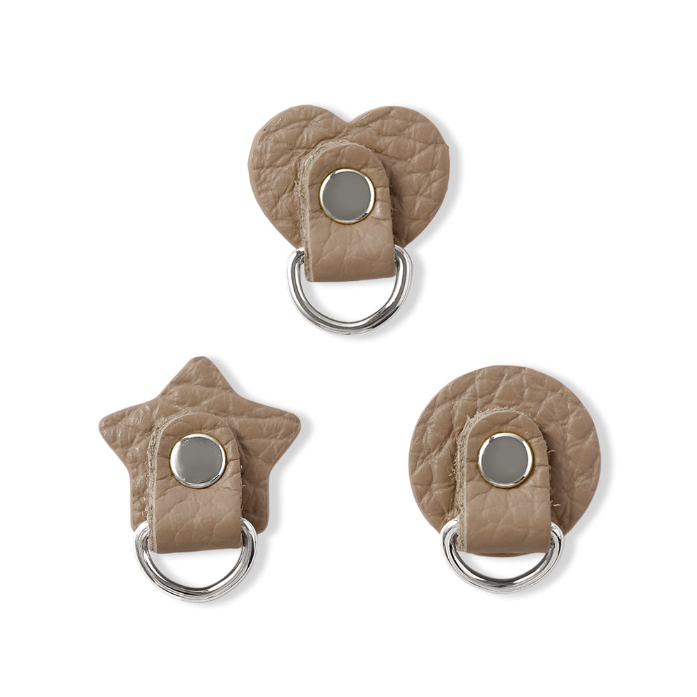 Accessoires cuir véritable 32 couleurs cuir italien grainé lot de 2 porte-charms