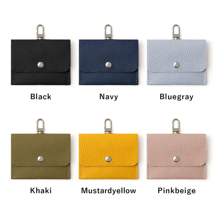 Étui transparent en cuir véritable avec étui pour écouteurs et sangle d&