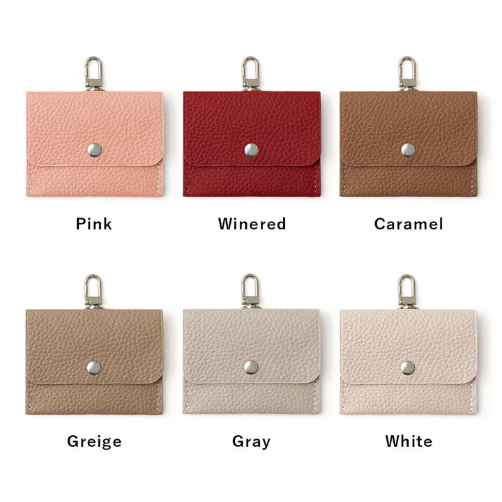 Étui transparent en cuir véritable avec étui pour écouteurs et sangle d&