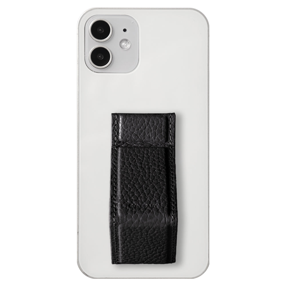 クリアケース 本革 32色 イタリアンシュリンクレザー スタンドハンドベルト付き 背面ケース（貼り付けタイプ）