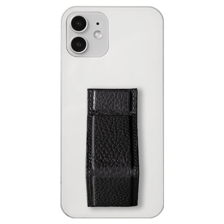 クリアケース 本革 32色 イタリアンシュリンクレザー スタンドハンドベルト付き 背面ケース（貼り付けタイプ）