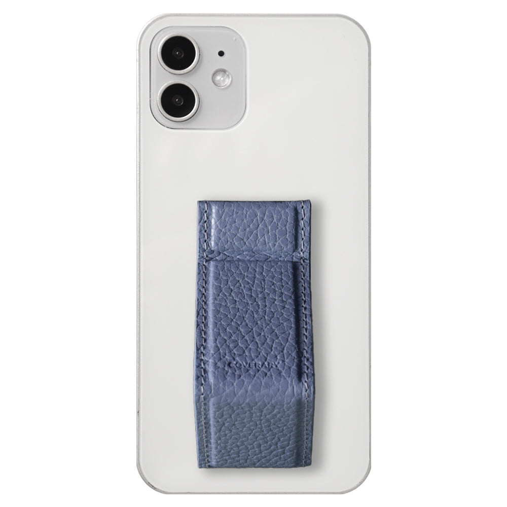Étui transparent cuir véritable 32 couleurs cuir italien grainé avec support et sangle de main étui arrière (type adhésif) série Xperia