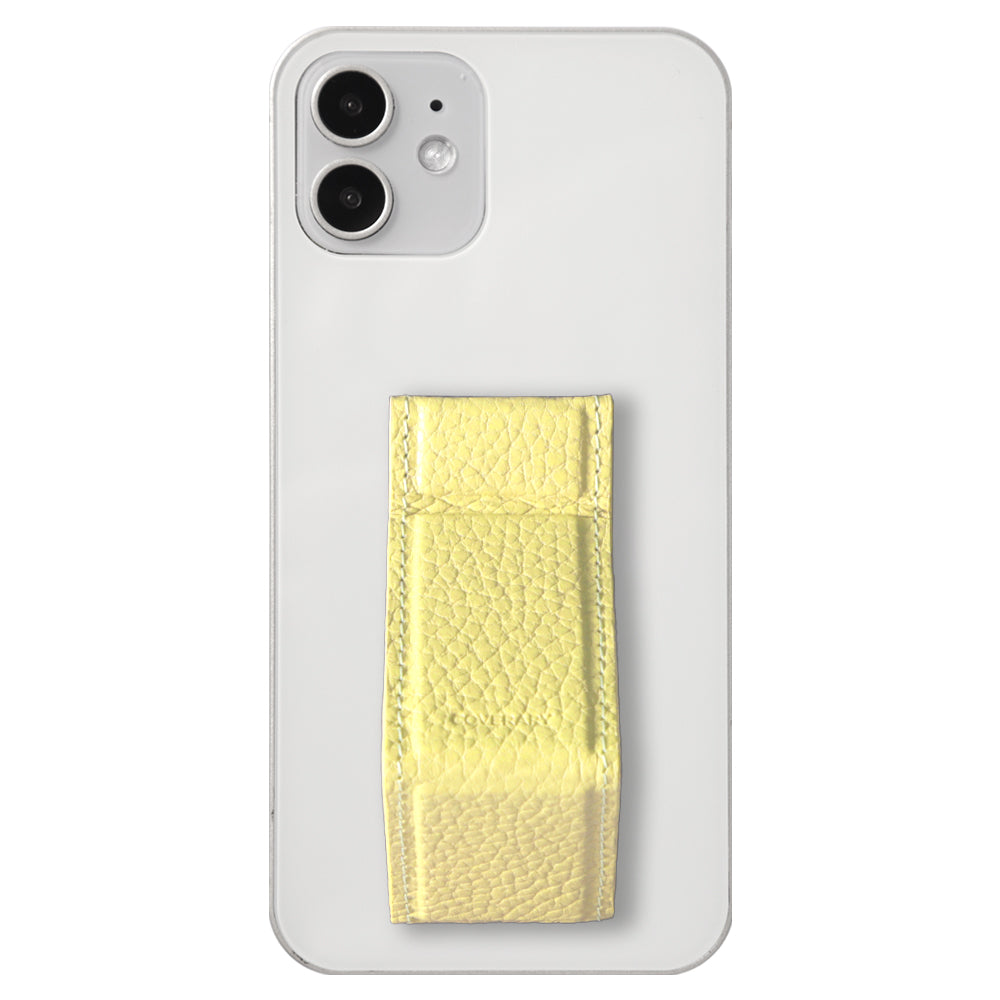 Étui transparent cuir véritable 32 couleurs cuir italien grainé avec support et sangle de main étui arrière (type adhésif) série Xperia