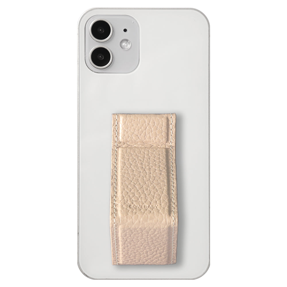 Étui transparent cuir véritable 32 couleurs cuir italien grainé avec support et sangle de main étui arrière (type adhésif) série Xperia