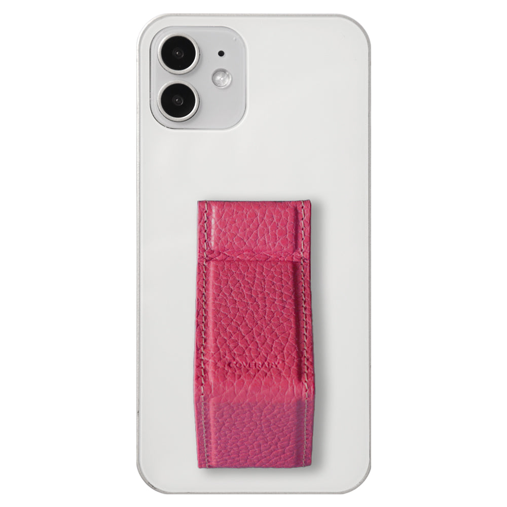 Étui transparent cuir véritable 32 couleurs cuir italien grainé avec support et sangle de main étui arrière (type adhésif) série Xperia