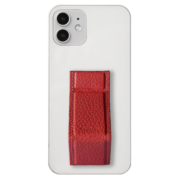 Étui transparent cuir véritable 32 couleurs cuir italien grainé avec support et sangle de main étui arrière (type adhésif) série Xperia