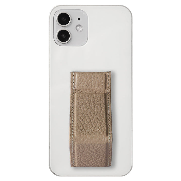 Étui transparent cuir véritable 32 couleurs cuir italien grainé avec support et sangle de main étui arrière (type adhésif) série Xperia