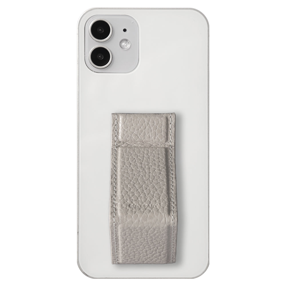 Étui transparent cuir véritable 32 couleurs cuir italien grainé avec support et sangle de main étui arrière (type adhésif) série Xperia