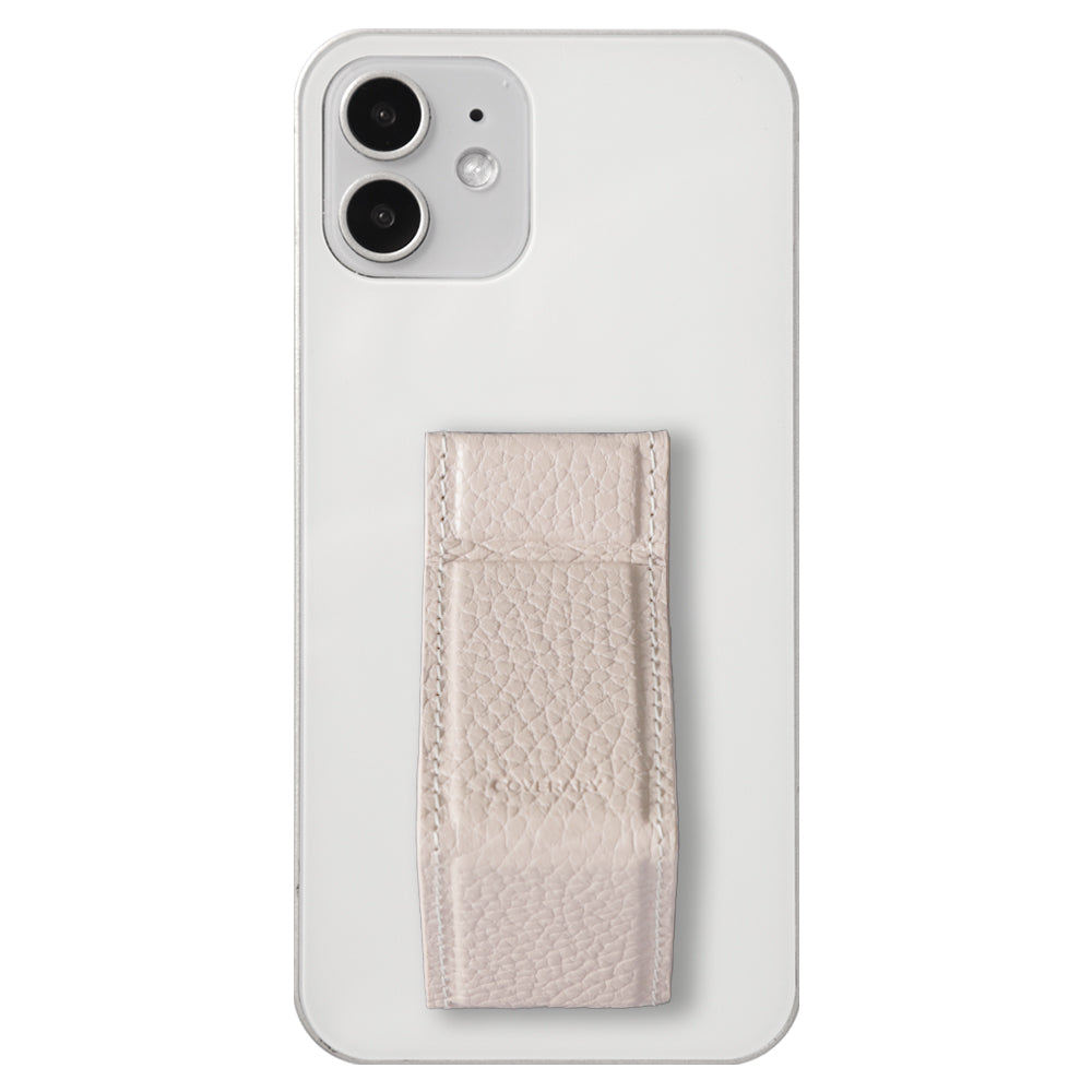 Étui transparent cuir véritable 32 couleurs cuir italien grainé avec support et sangle de main étui arrière (type adhésif) série Xperia