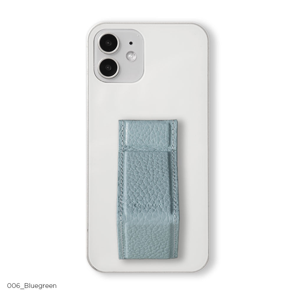 Étui transparent cuir véritable 32 couleurs cuir italien grainé avec support et sangle de main étui arrière (type adhésif) série Xperia