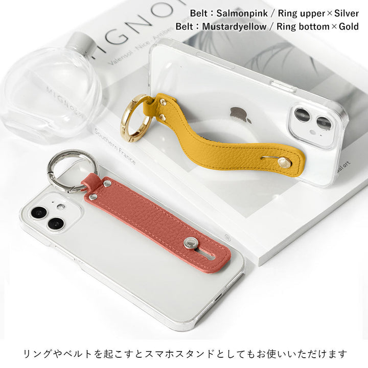 Clear case genuine leather 32 colors Italian shrink leather with hand belt & shoulder strap back case AQUOS series