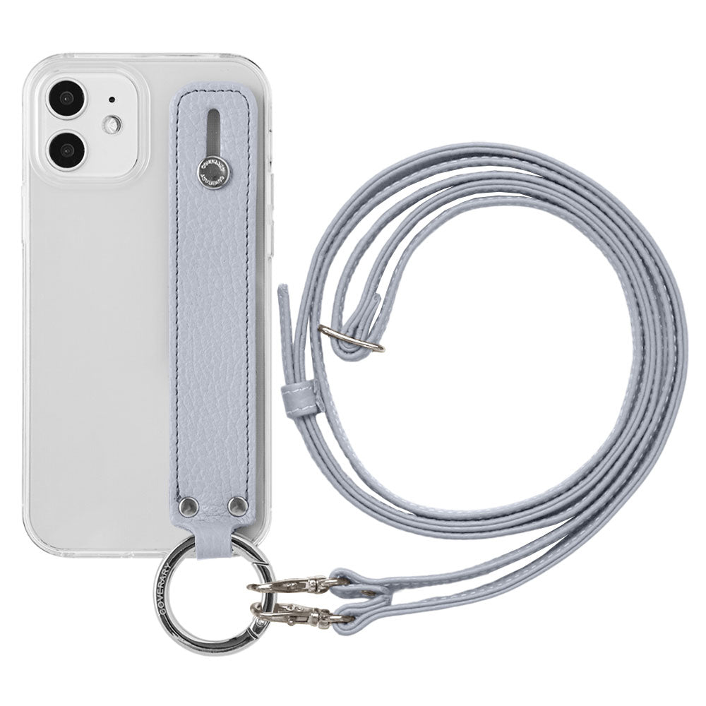 クリアケース 本革 32色 イタリアンシュリンクレザー ハンドベルト＆ショルダーストラップ付き 背面ケース iPhoneシリーズ