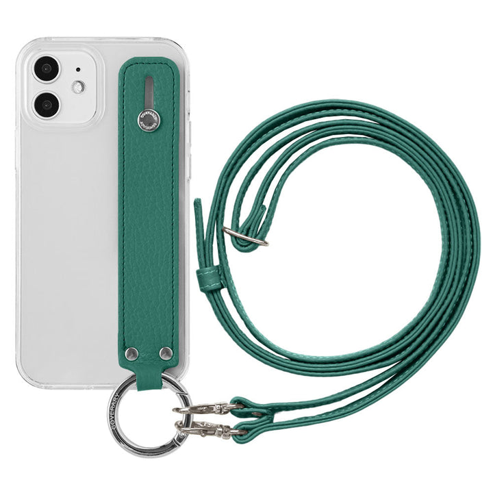 Clear case genuine leather 32 colors Italian shrink leather with hand belt & shoulder strap back case Google Pixel series
