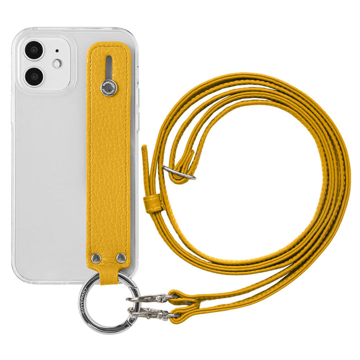 Clear case genuine leather 32 colors Italian shrink leather with hand belt & shoulder strap back case Google Pixel series