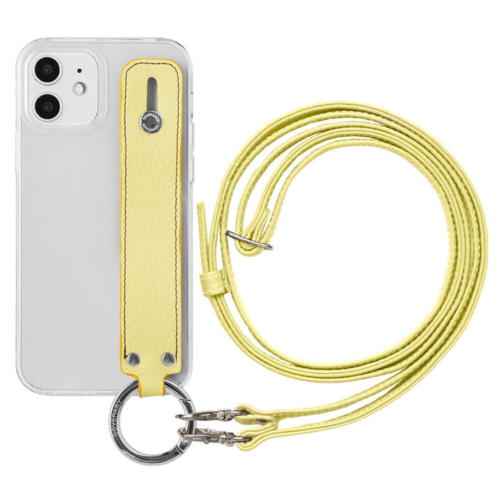 Clear case genuine leather 32 colors Italian shrink leather with hand belt & shoulder strap back case AQUOS series