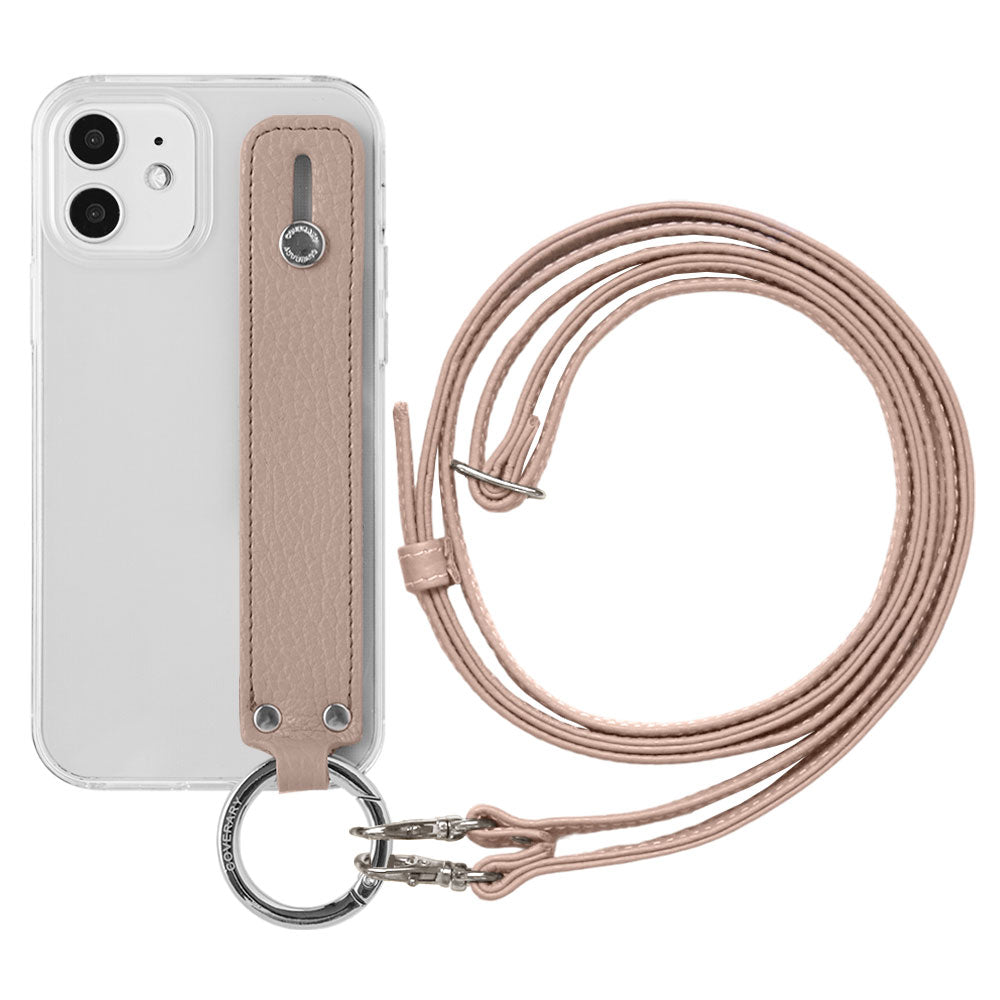 Étui transparent en cuir véritable 32 couleurs cuir italien grainé avec poignée et bandoulière étui arrière série Xperia