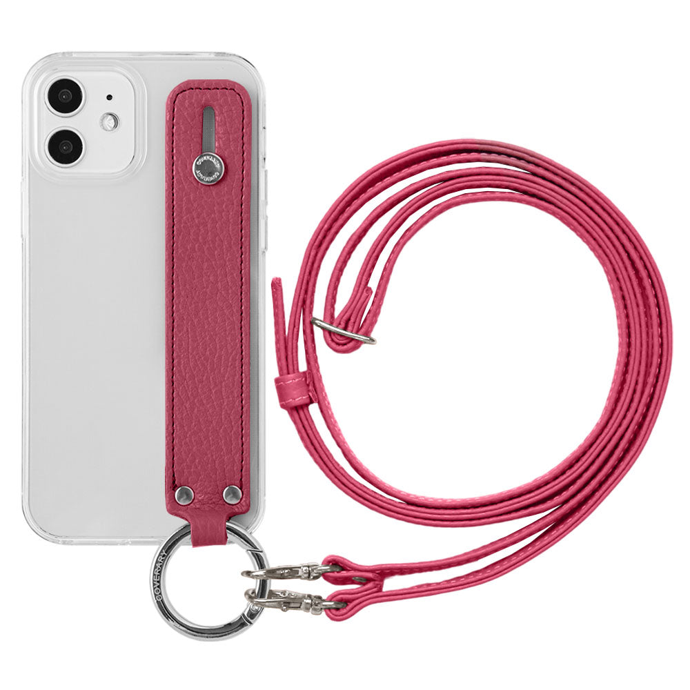 Clear case genuine leather 32 colors Italian shrink leather with hand belt & shoulder strap back case Google Pixel series