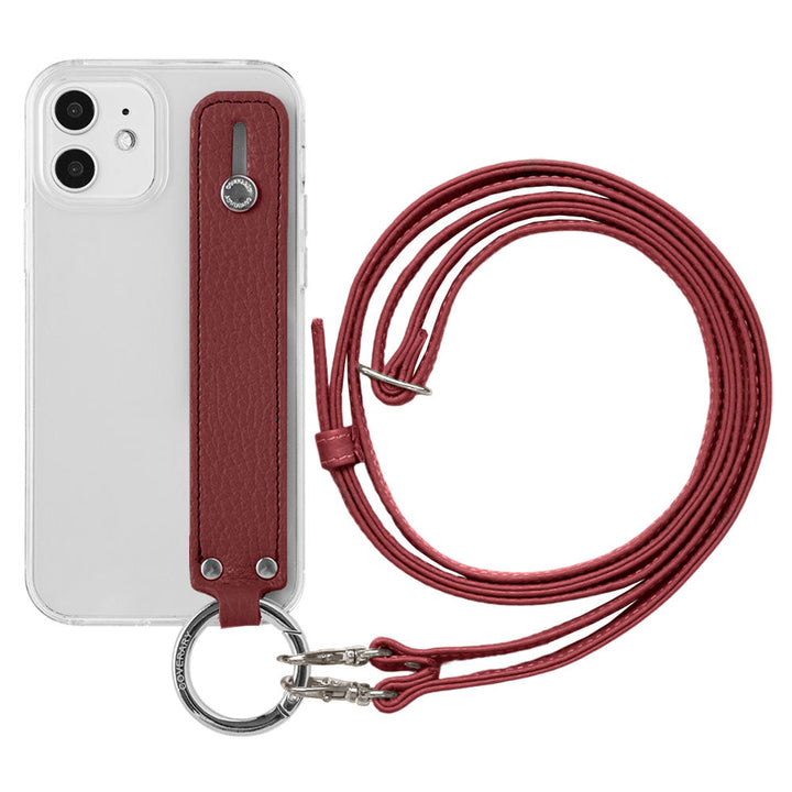 Clear case genuine leather 32 colors Italian shrink leather with hand belt & shoulder strap back case Google Pixel series
