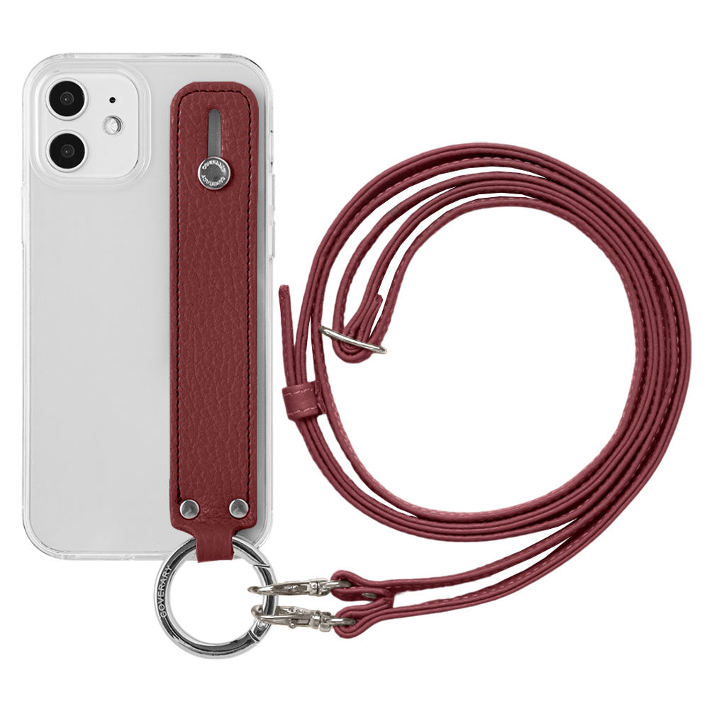 Clear case genuine leather 32 colors Italian shrink leather with hand belt & shoulder strap back case Google Pixel series