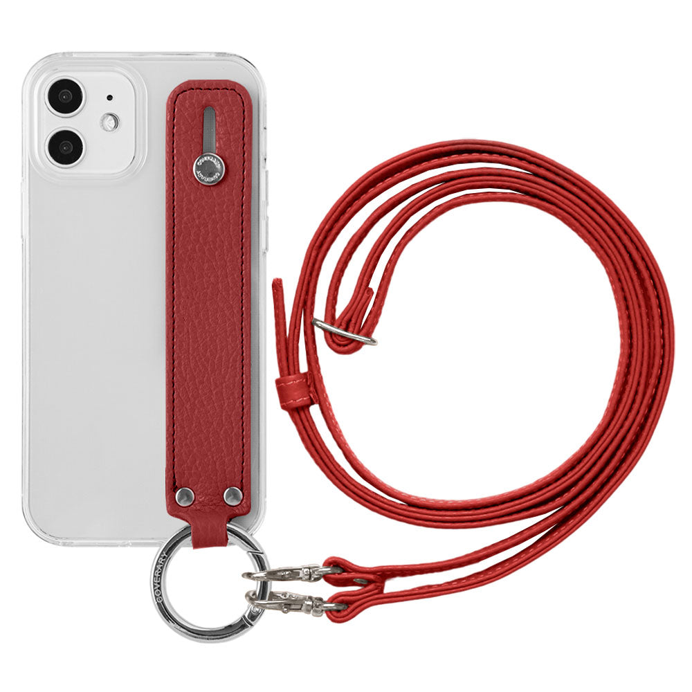 Étui transparent en cuir véritable 32 couleurs cuir italien grainé avec poignée et bandoulière étui arrière série Xperia