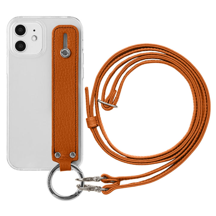 Clear case genuine leather 32 colors Italian shrink leather with hand belt & shoulder strap back case Google Pixel series