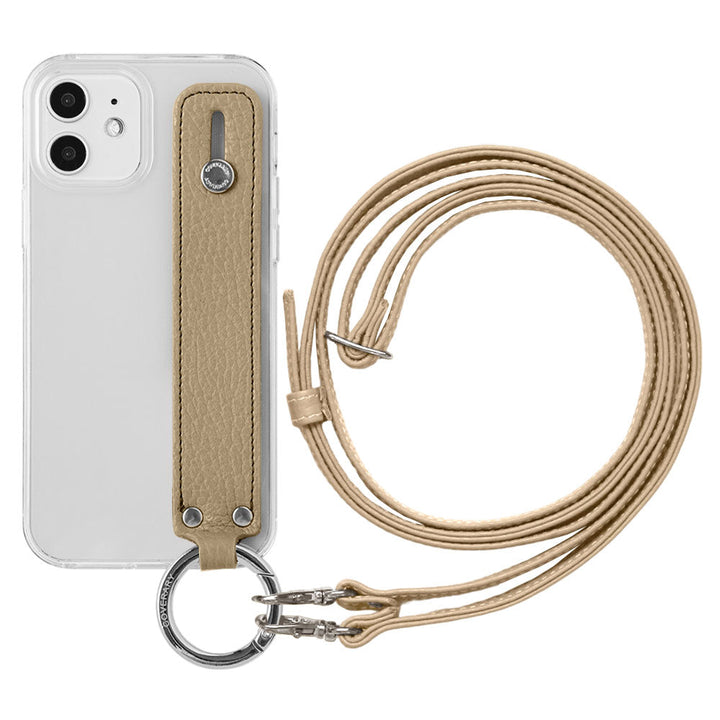 Clear case genuine leather 32 colors Italian shrink leather with hand belt & shoulder strap back case Google Pixel series