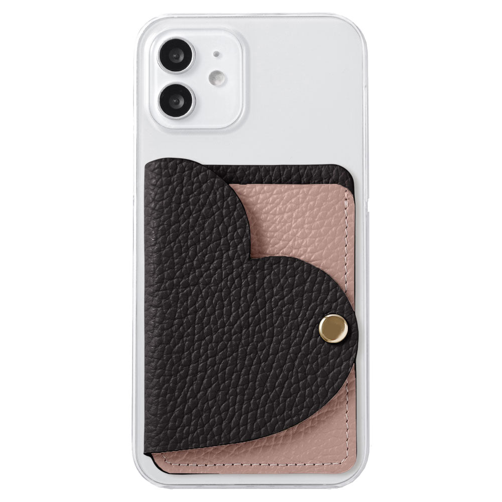 Clear case genuine leather 32 colors Italian shrink leather with heart mirror card case back case Galaxy series