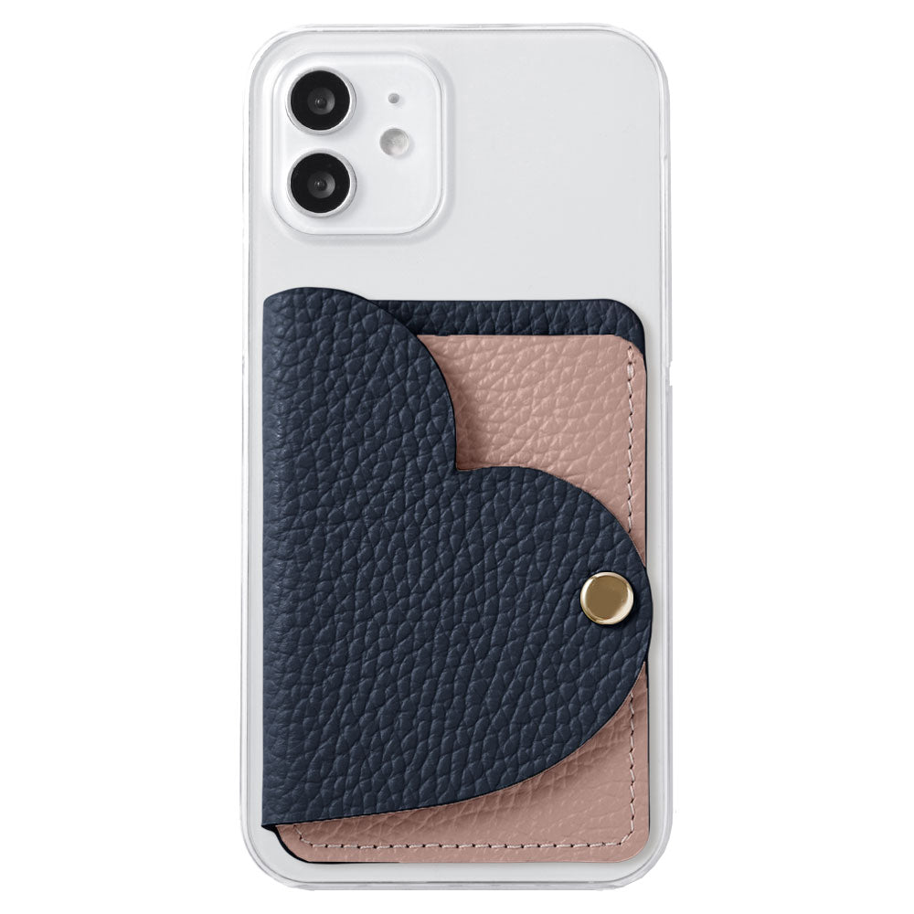 Clear case genuine leather 32 colors Italian shrink leather with heart mirror card case back case Xperia series