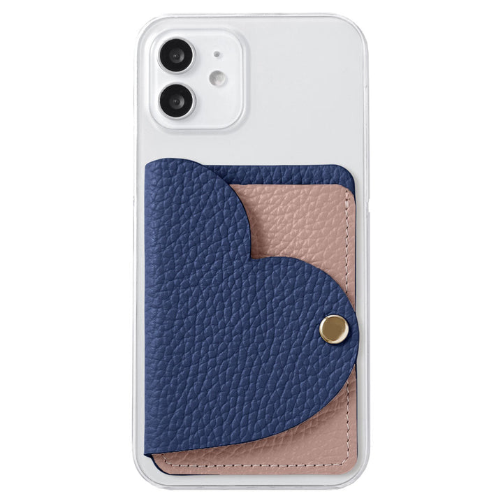 Clear Case Genuine Leather 32 Colors Italian Shrink Leather With Heart Mirror Card Case Back Case AQUOS Series