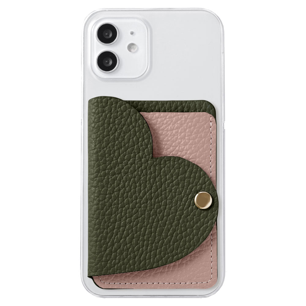 Clear case genuine leather 32 colors Italian shrink leather with heart mirror card case back case Xperia series