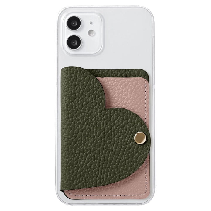 Clear case genuine leather 32 colors Italian shrink leather with heart mirror card case back case Xperia series